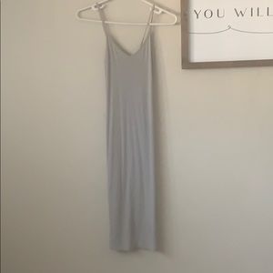 Light Blue Body Con Ribbed Dress